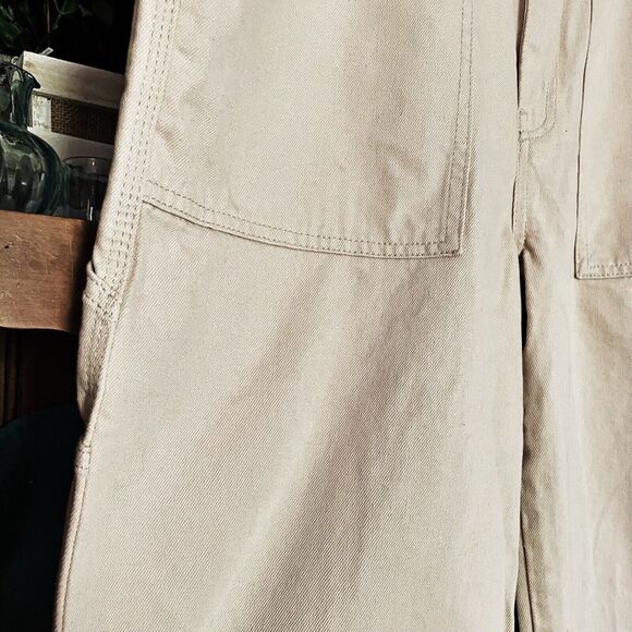 ASOS Design Carpenter Pants Men 32x32 Baggy Ivory Cotton Canvas Wider Legs NWOT - Picture 8 of 12